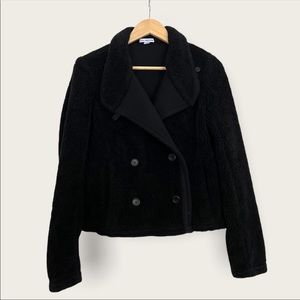 James Perse 2 Jacket Fleece Sherpa Moto Pea Coat small